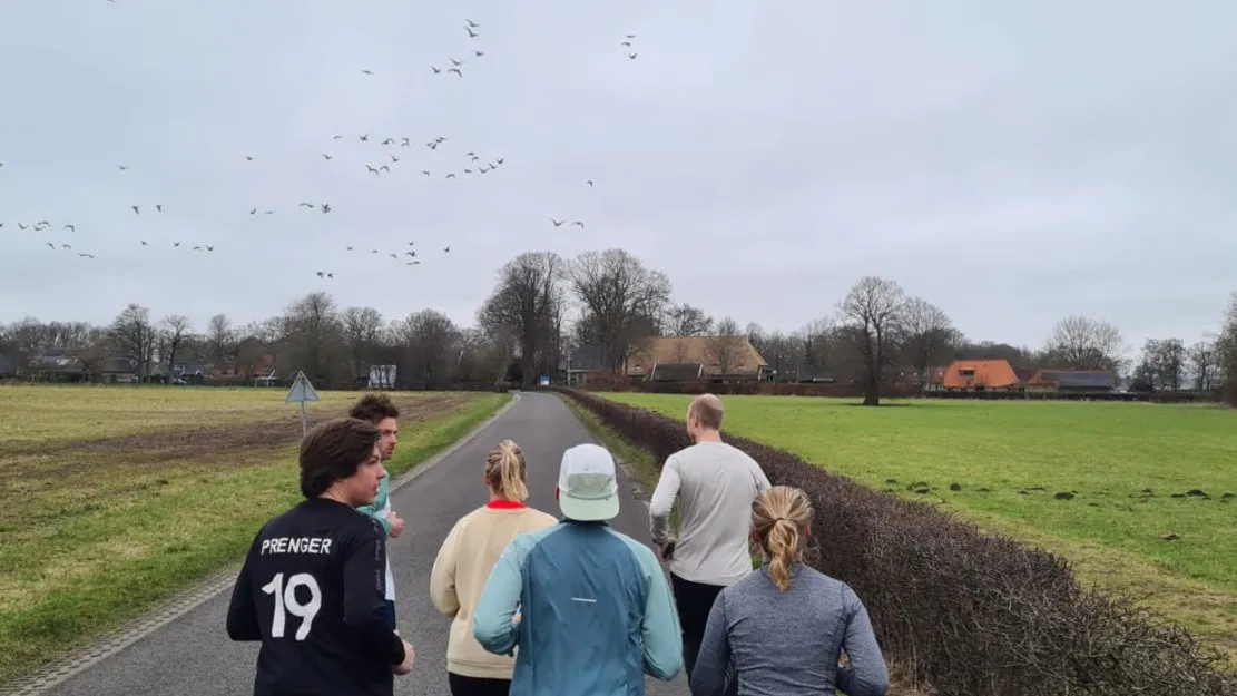 A group running